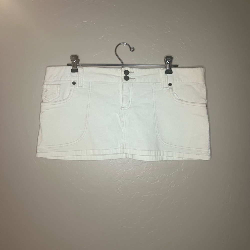 White Denim Mini Skirt